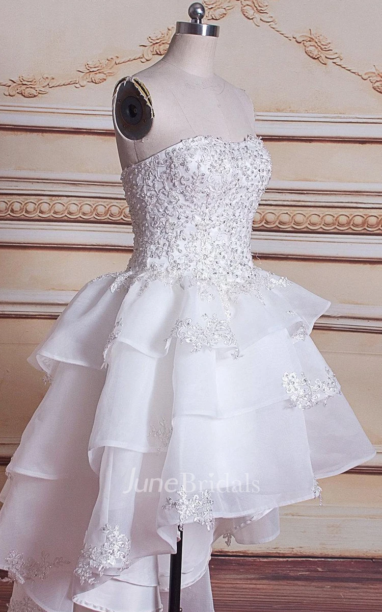 Ball Gown Chapel Train Tulle Lace Organza Satin Dress With Beading Appliques