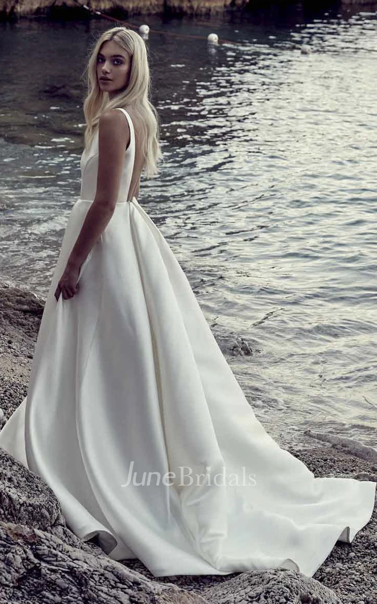 Low Back Ball Gown Wedding Dress