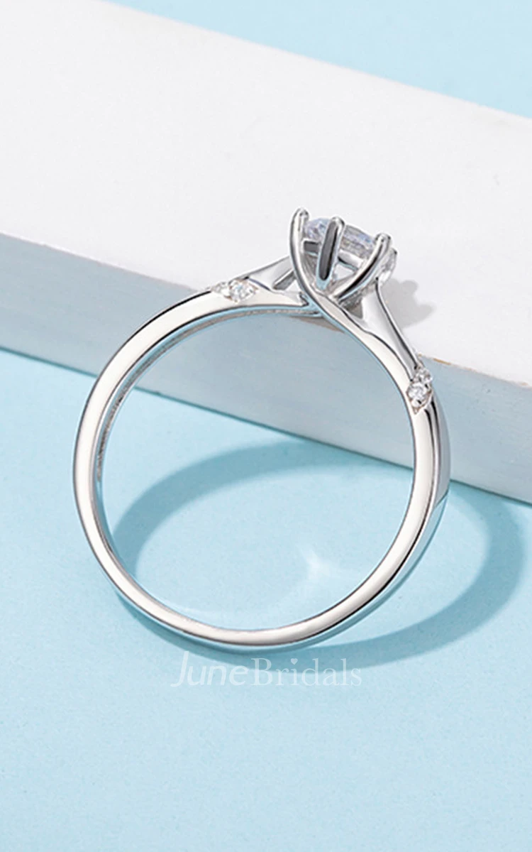 0.5 CT Moissanite 925 Silver Engagement Wedding Rings