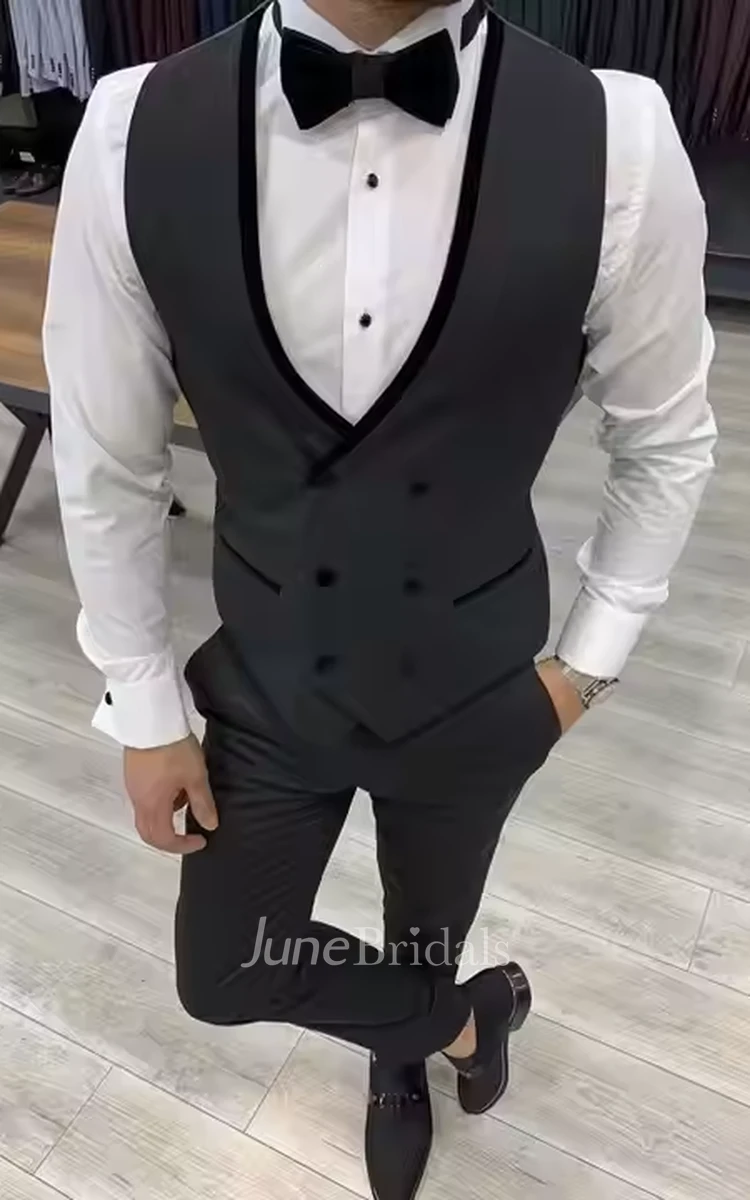 Classic Formal Black 3 Piece Men's Wedding Suit Prom Suits Tuxedo Blazer Jacket Vest Pants