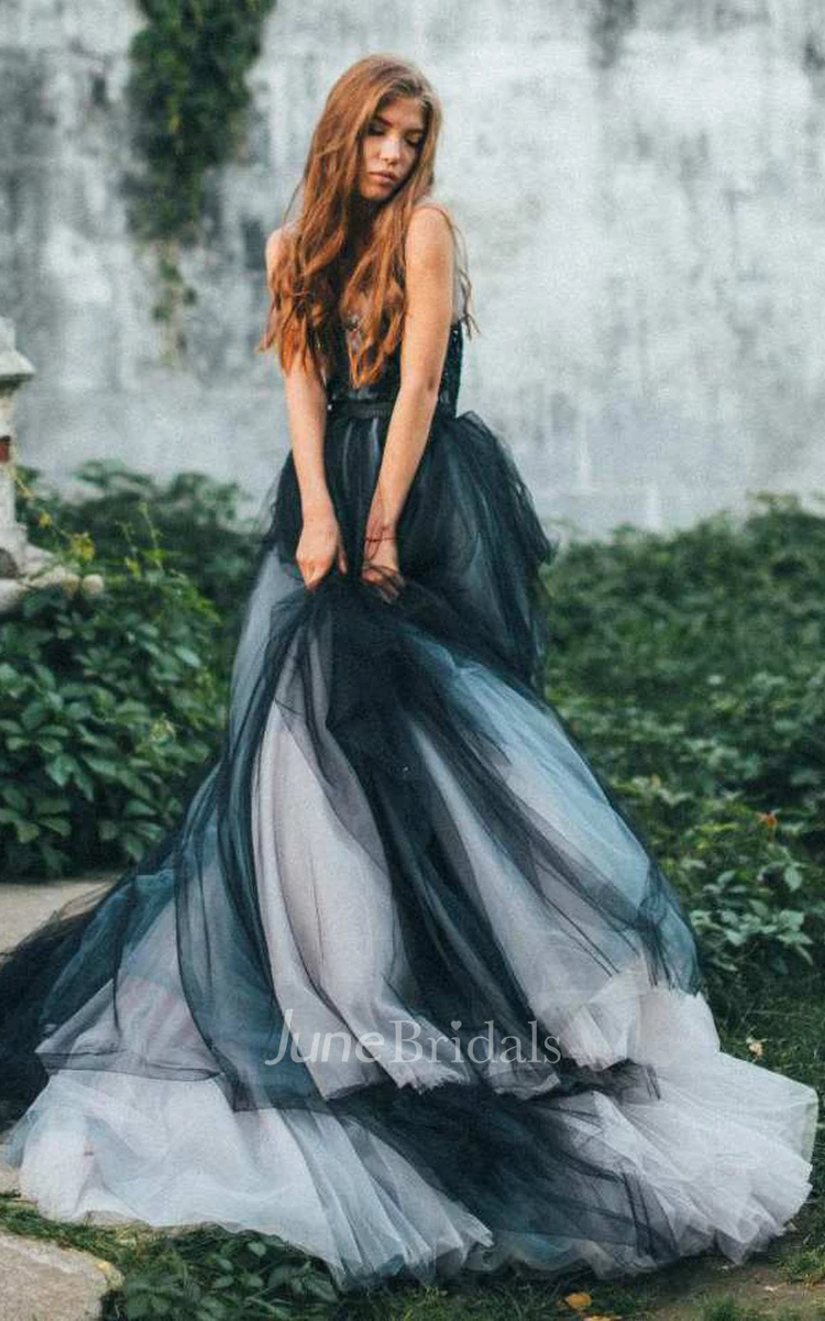 Grey and black gown best sale