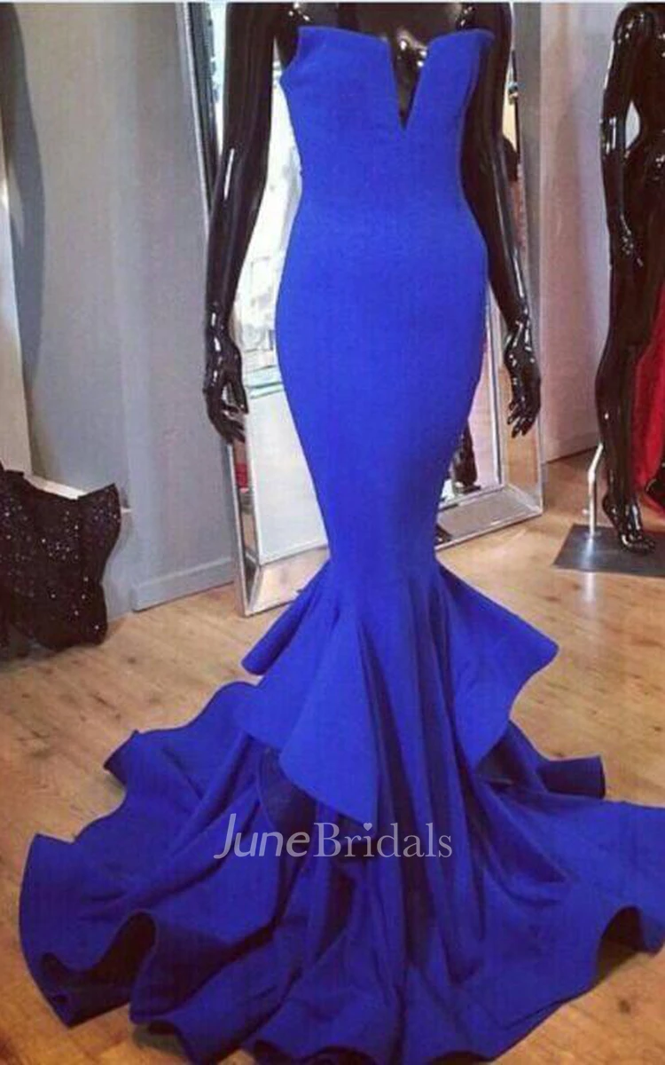 Mermaid Womens Royal Blue Evening Dress Elegant Gorgeous Online