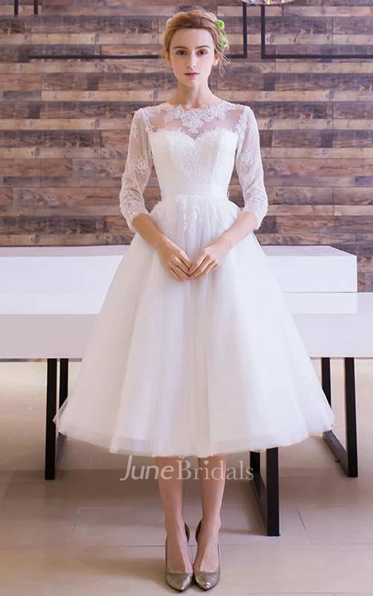 Modest Tea Length Wedding Dresses