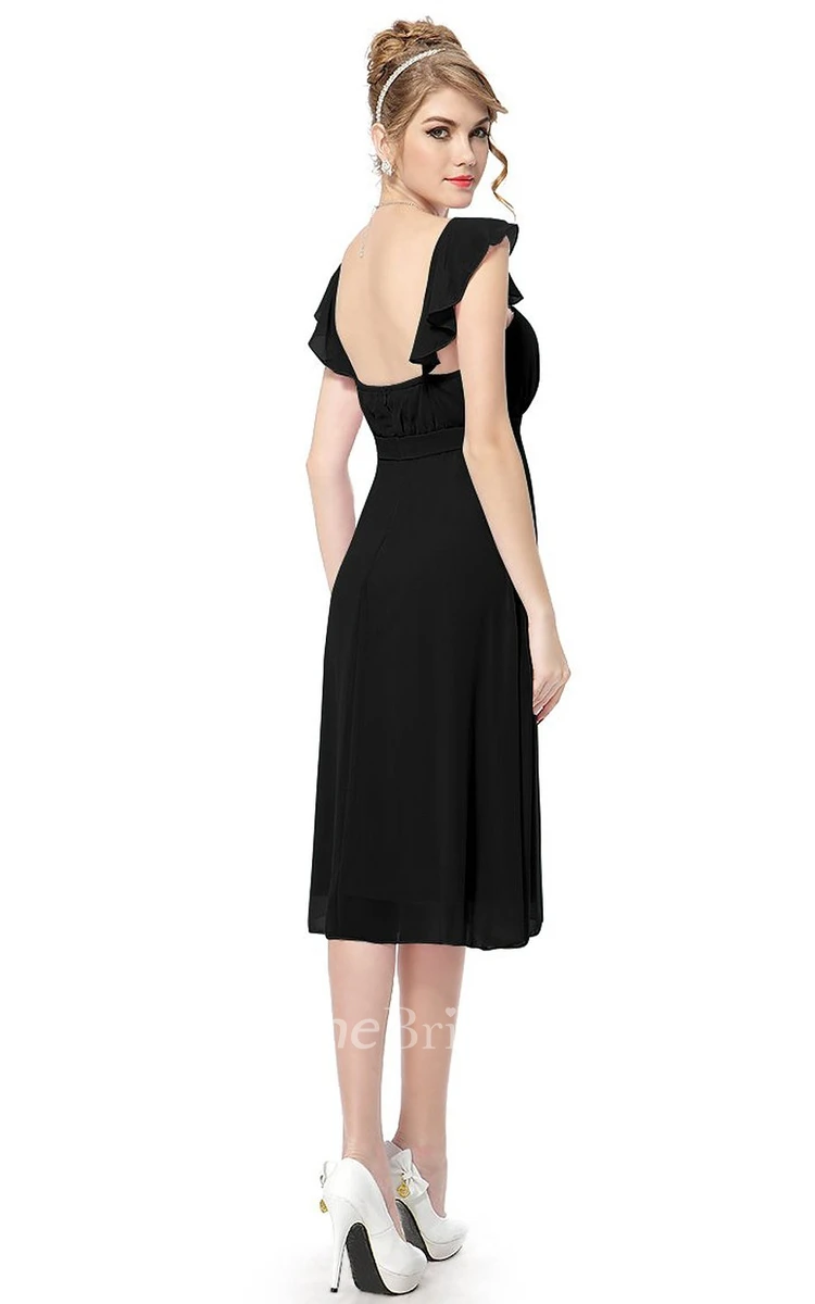 Strapless A-line Ruffle Dress With Detachable Sleeves