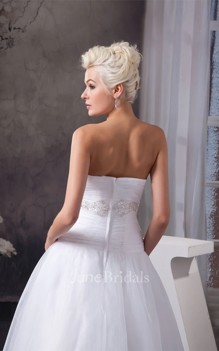 Sweetheart Tulle Ball Gown with Beading and Criss-Cross Ruching