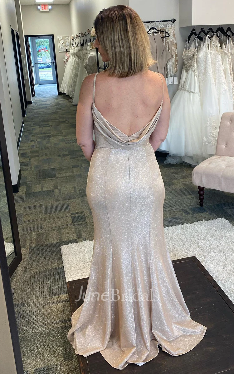 Elegant Romantic Mermaid Sequins Mother Of The Bride Dress With Open Back 
