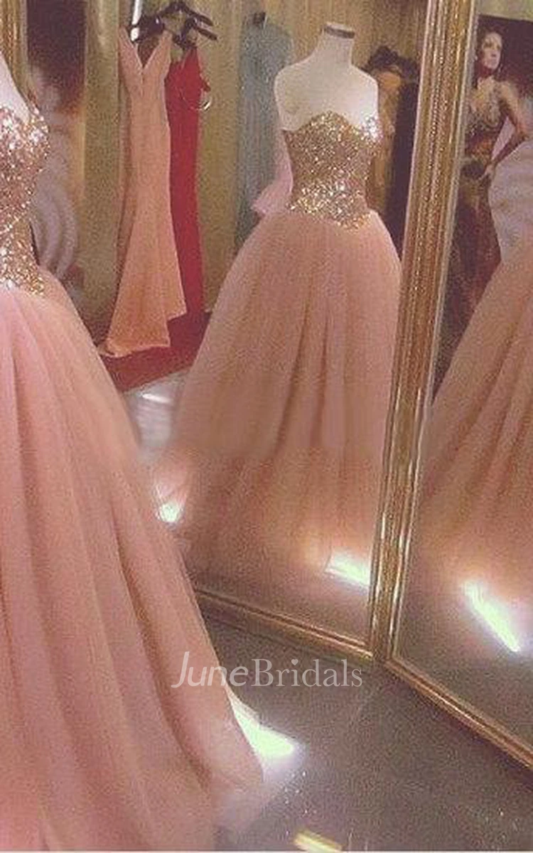 Romantic Tulle Princess Wedding Dress Beadings Sequins