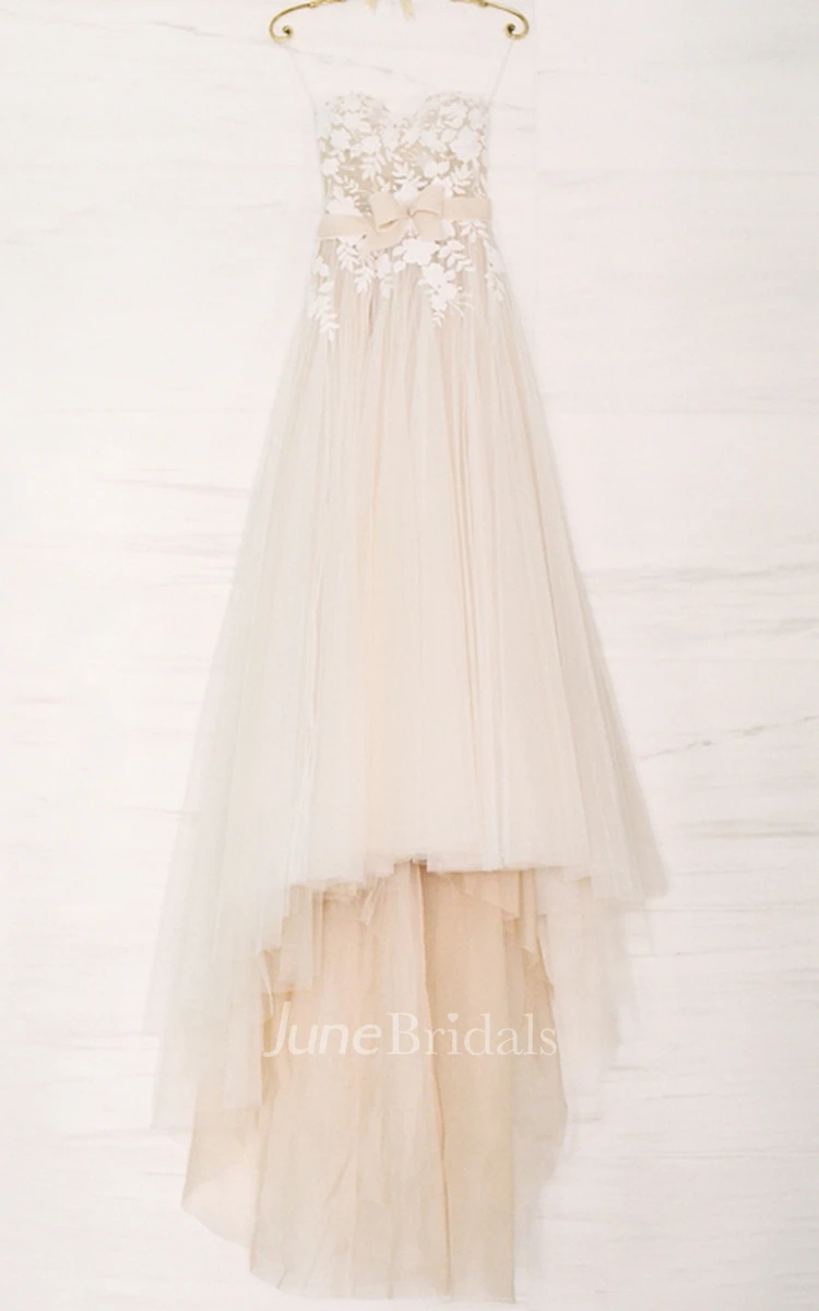 Ethereal A-Line Beach Tulle Wedding Dress With Spaghetti Straps And Open Back