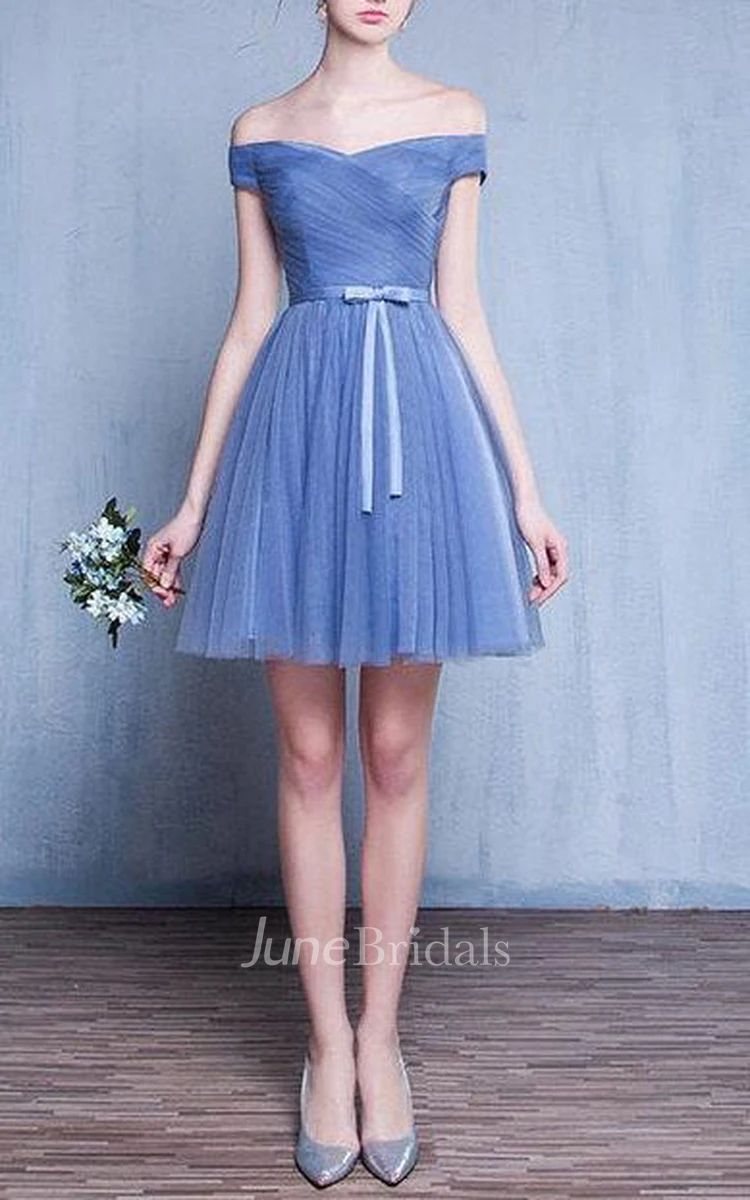 Blue Vintage Prom Evening Bridesmaid Gown Dress