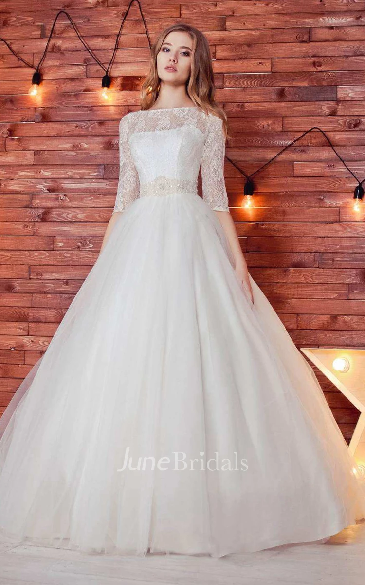 Beading Ball Gown Half Sleeve Wedding Dress Beading Ball Gown Half Sleeve Wedding Dress