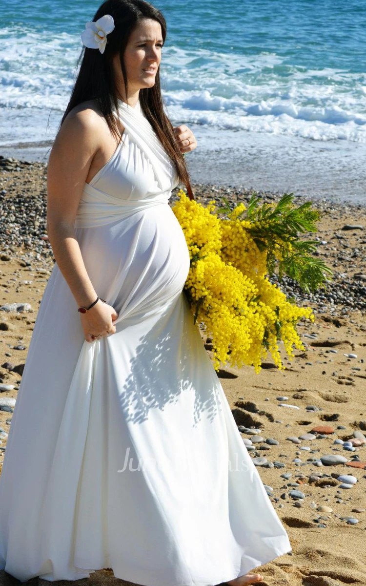 White Maternity Ivory Infinity Dress