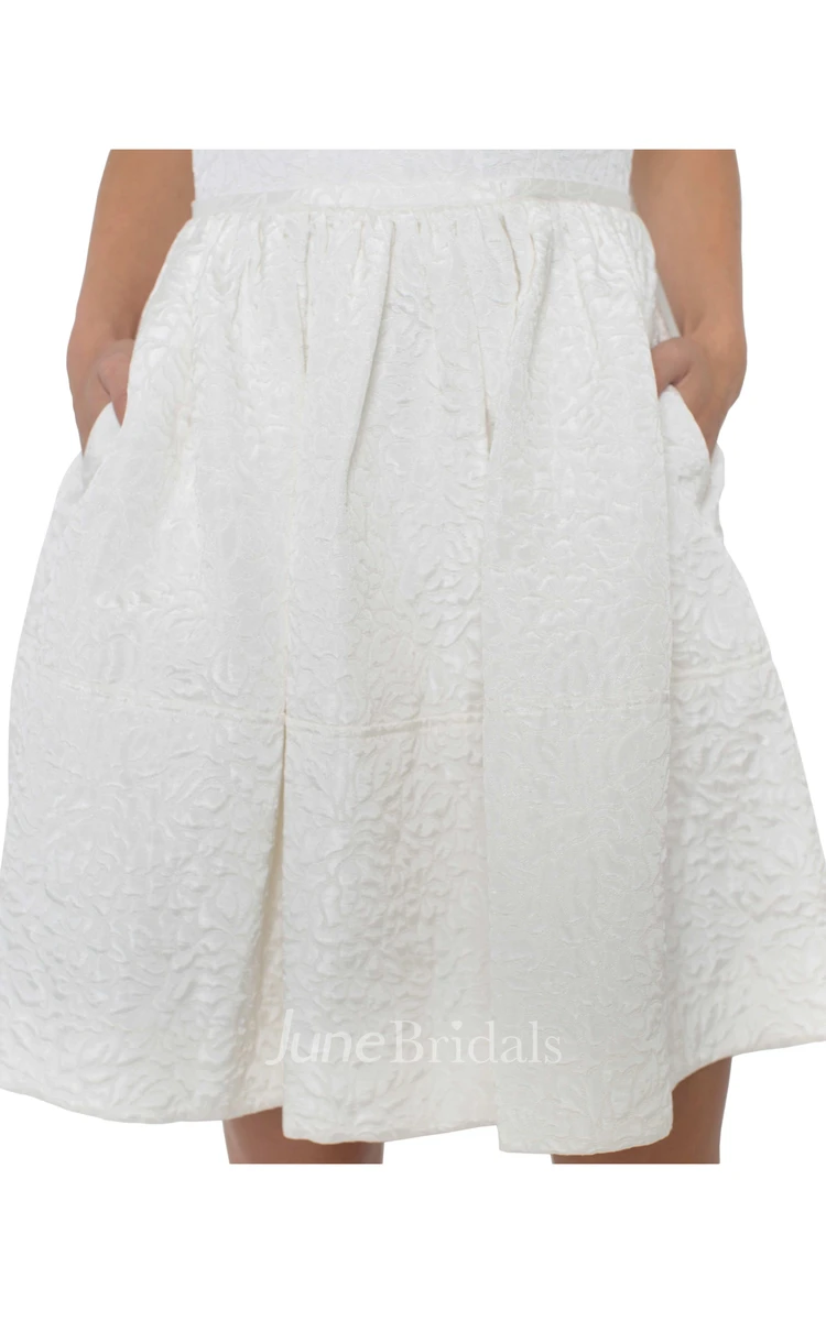 A-Line Jewel Sleeveless Maxi Little White Dress With Zipper Back