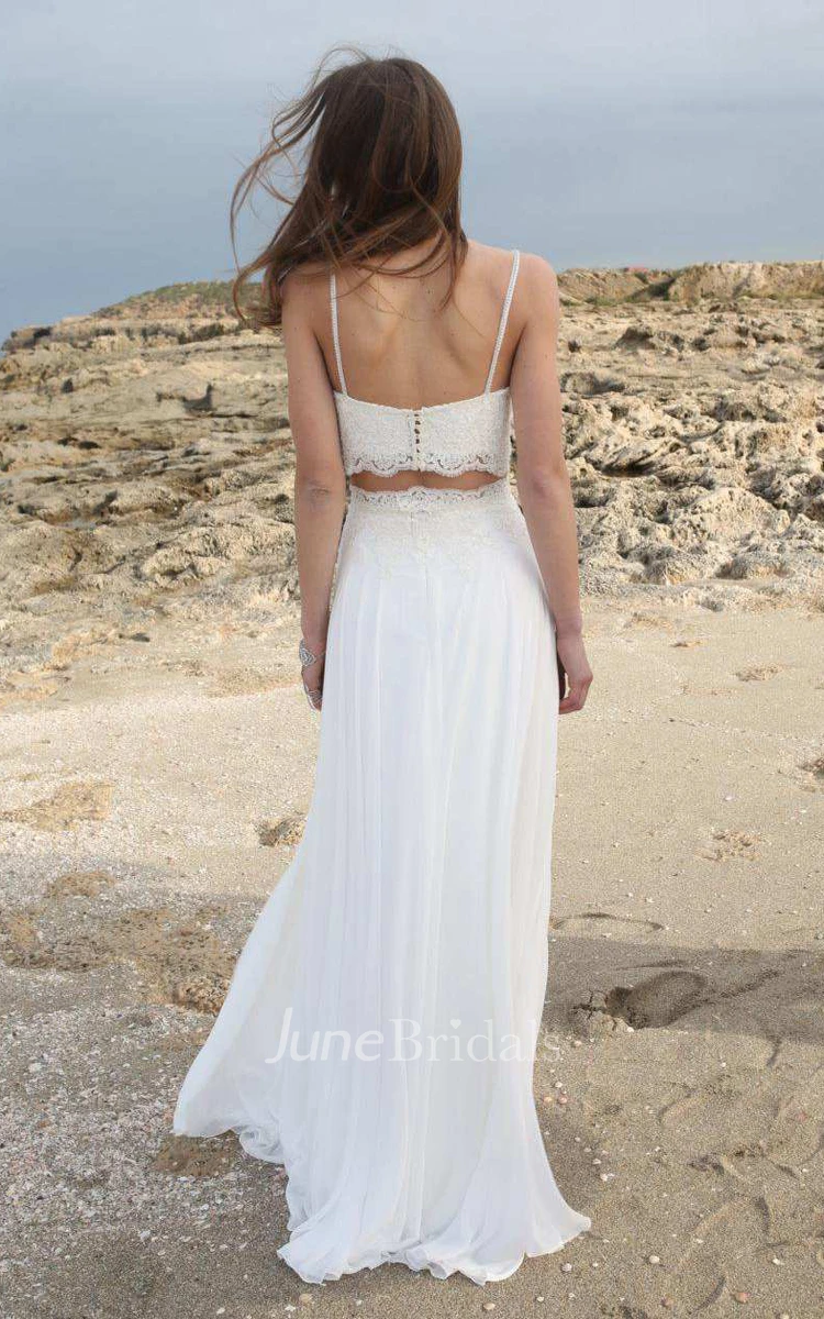 Chiffon Tulle Sequins Lace Wedding Dress