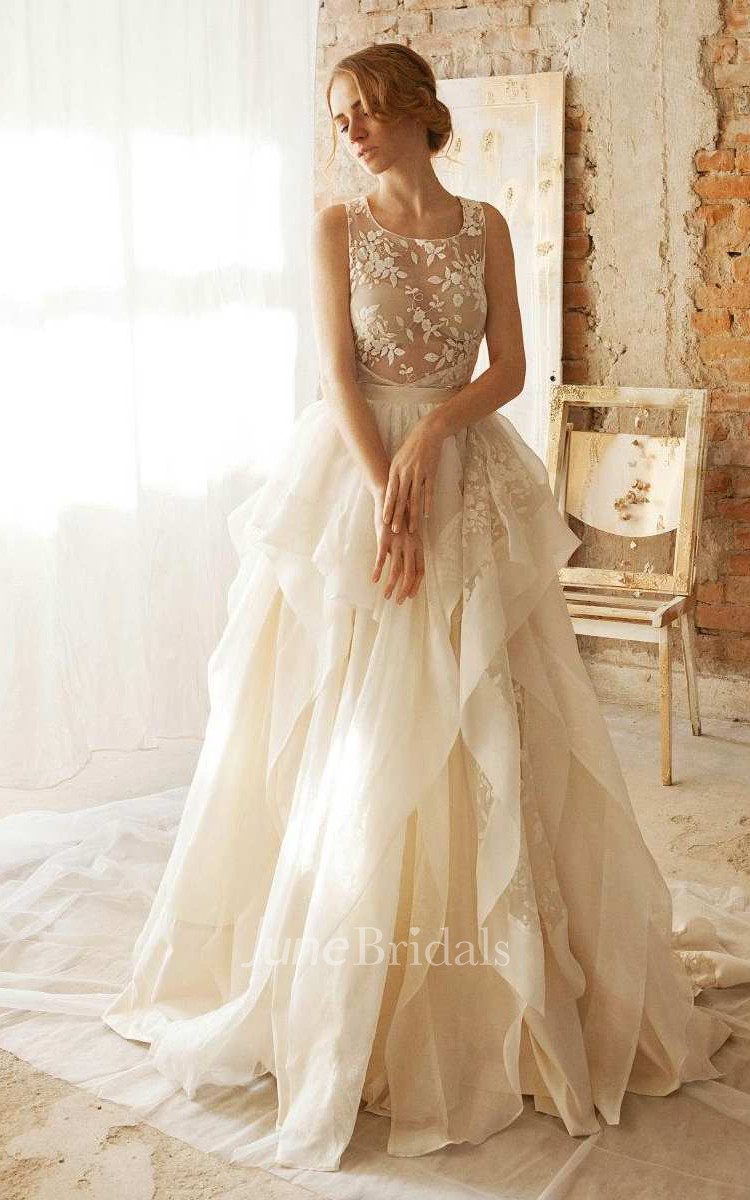 A line organza wedding on sale dress