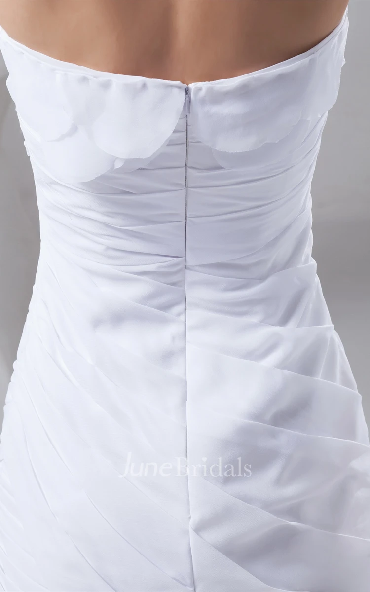 Sweetheart Chiffon Short Gown with Ruching
