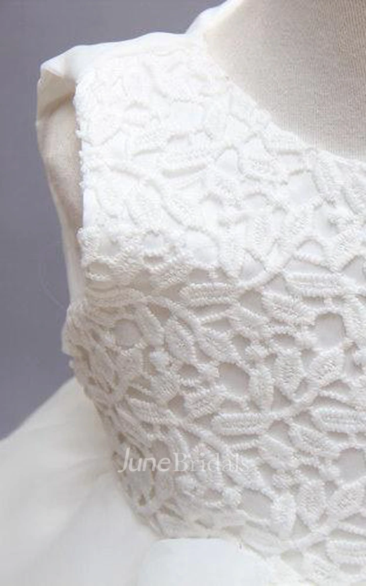 A-line Sleeveless Jewel Neck Lace Baby Girl Dress