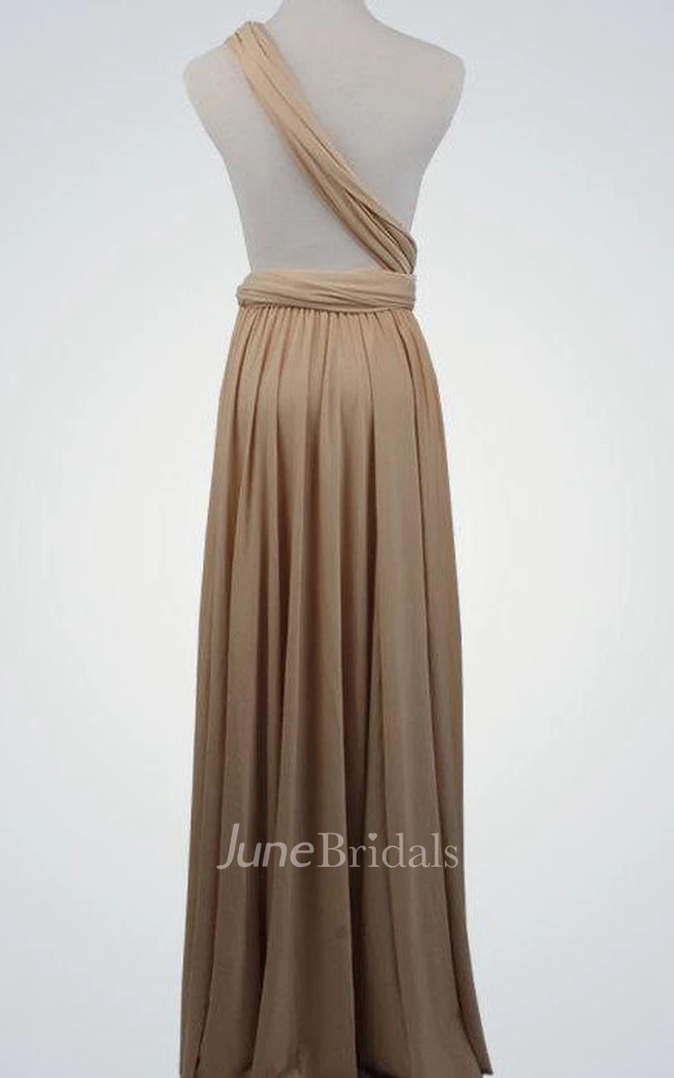 One-shoulder Infinity Jersey Long Bridesmaid Dress