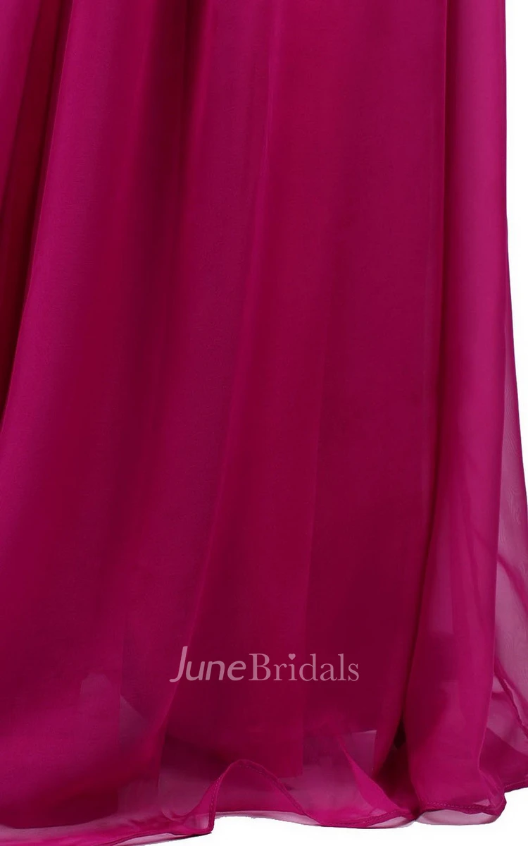 Elegant One-shoulder Chiffon A-line Dress With Ruched Band