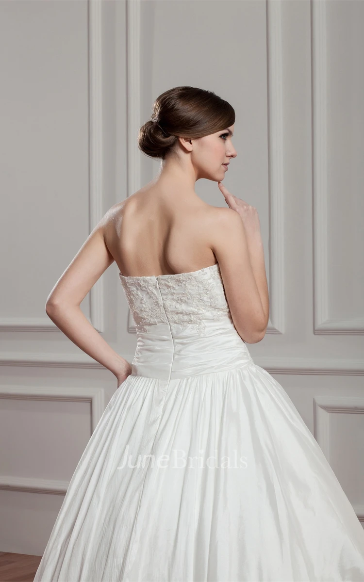 Sweetheart Pleated Ball Gown with Beading and Ruched Waist