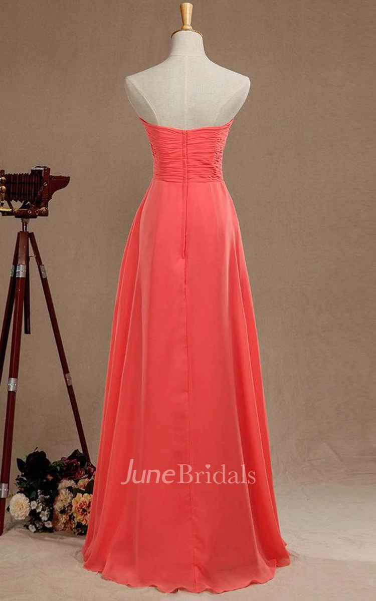 Sweetheart Coral Bridesmaid Dress