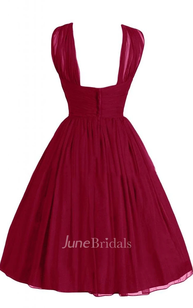 Halter A-line Pleated Dress With Ruching