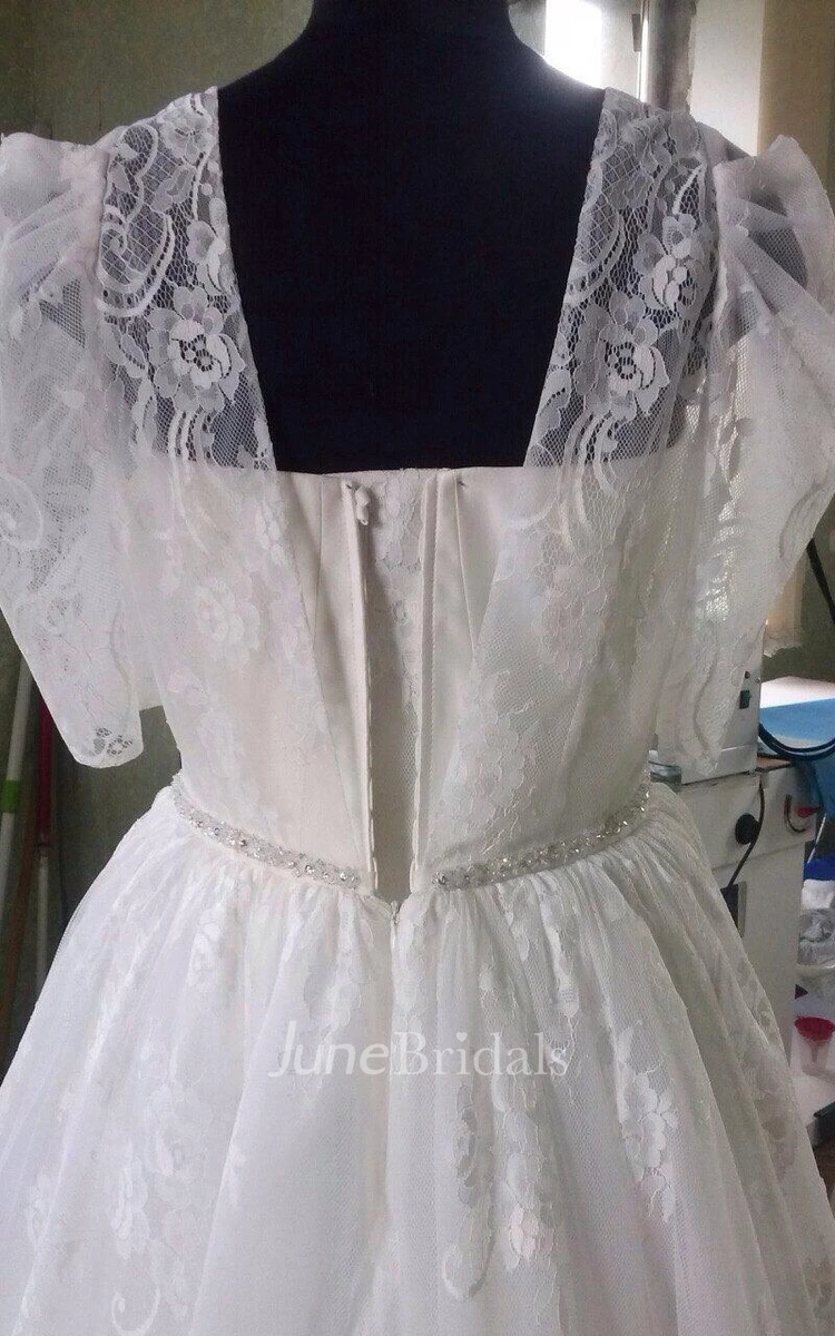 Vintage Style Romantic Gown Floral Lace Dress