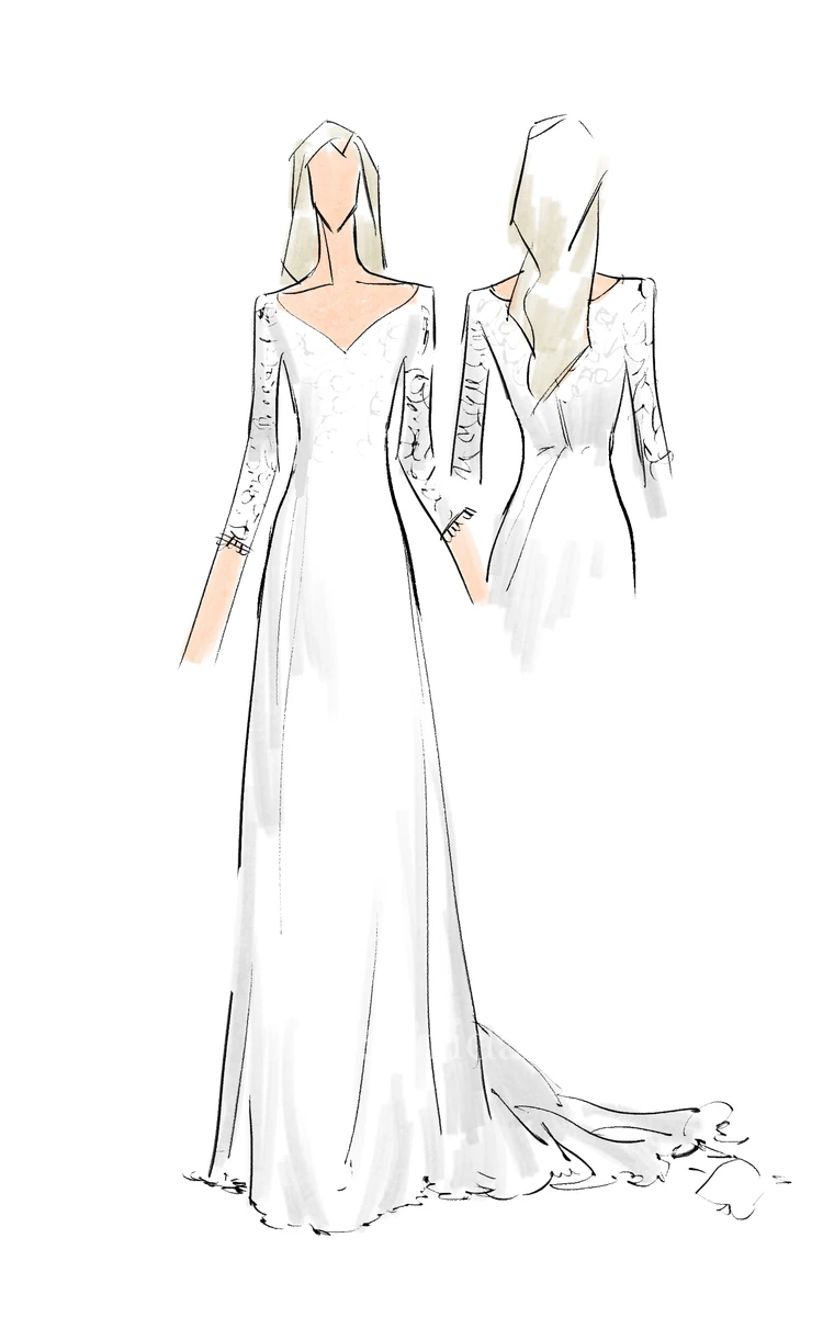 Elegant Vintage Long Sleeves Boho Wedding Dress Simple Modest Country Sheath Bridal Gown