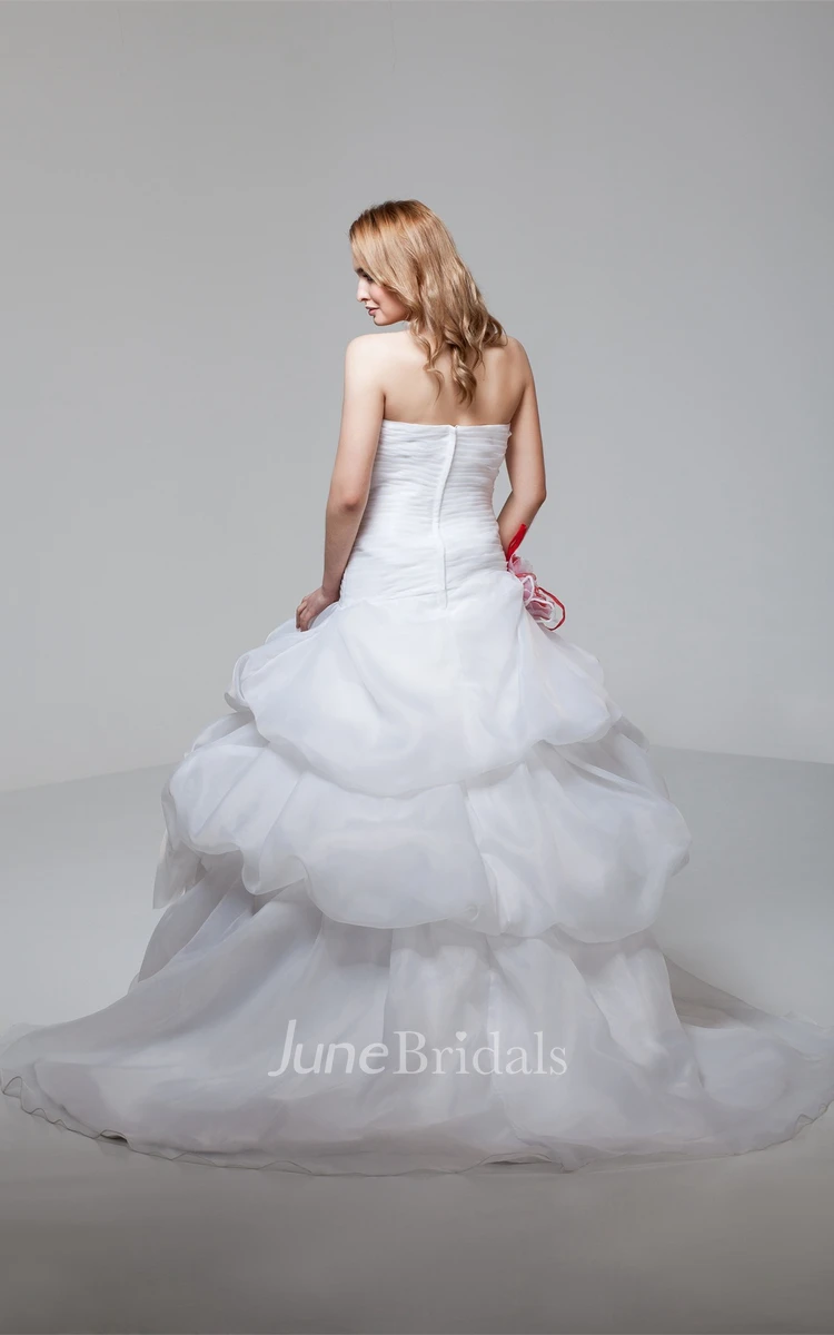 Sweetheart Criss-Cross A-Line Ball Gown with Ruching and Pick Up