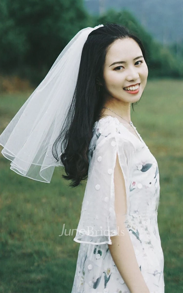 Korean Style New Bride Short Pearl Veil
