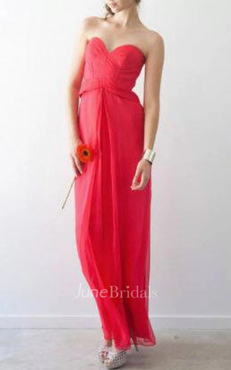 Red Strapless Gown Dress