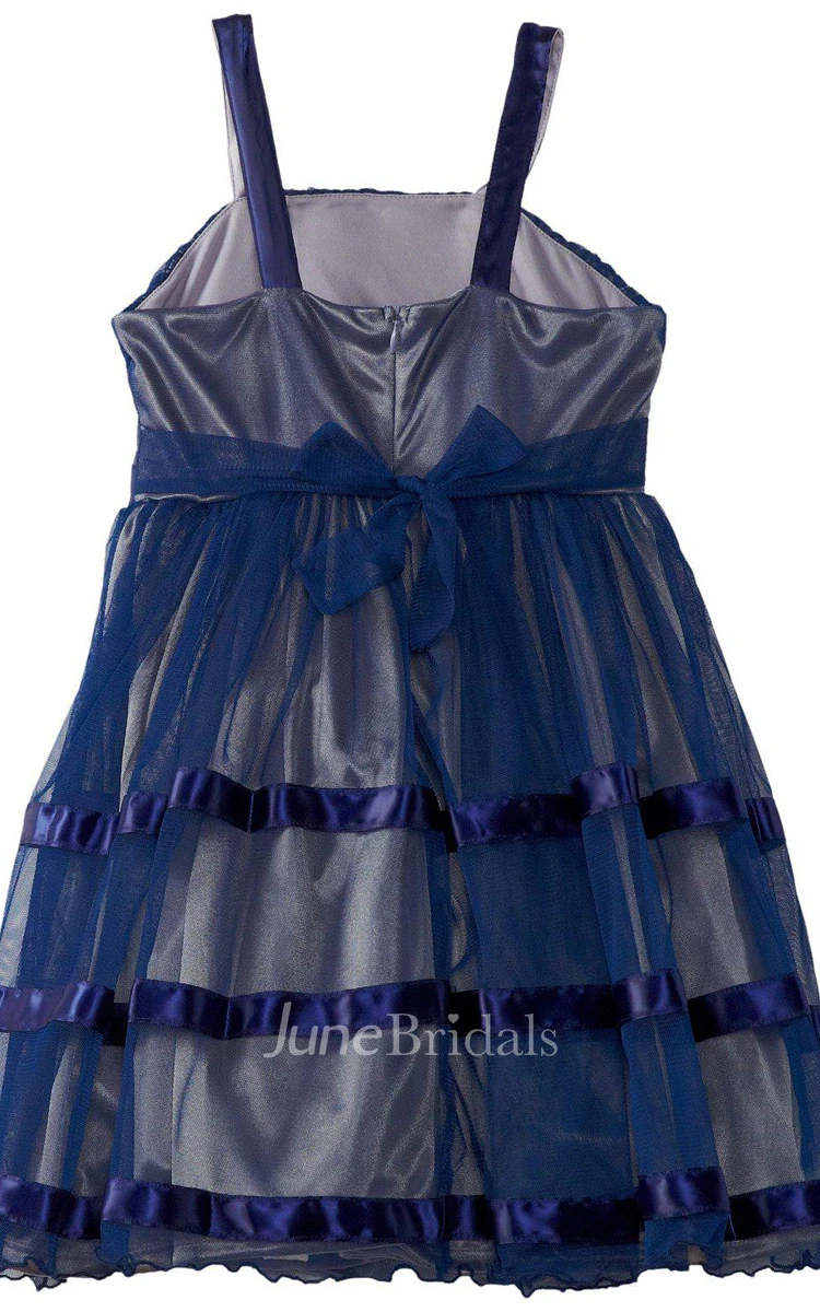 Sleeveless Square-neck Dress With Flroal Waist