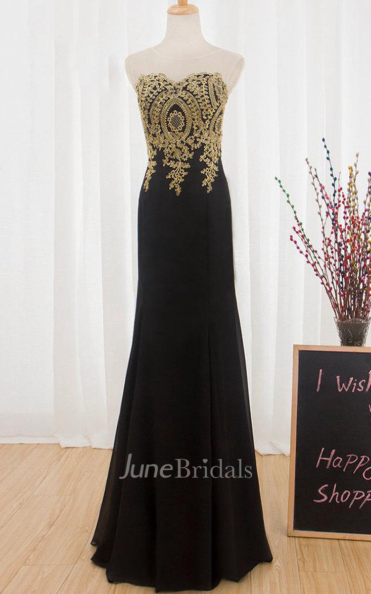 Sexy fashion black and gold dress