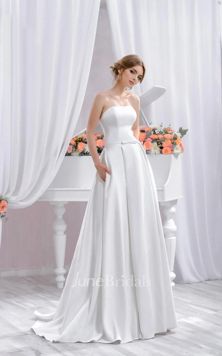 Long White Wedding A Silhouette Wedding Gown With Train Dress