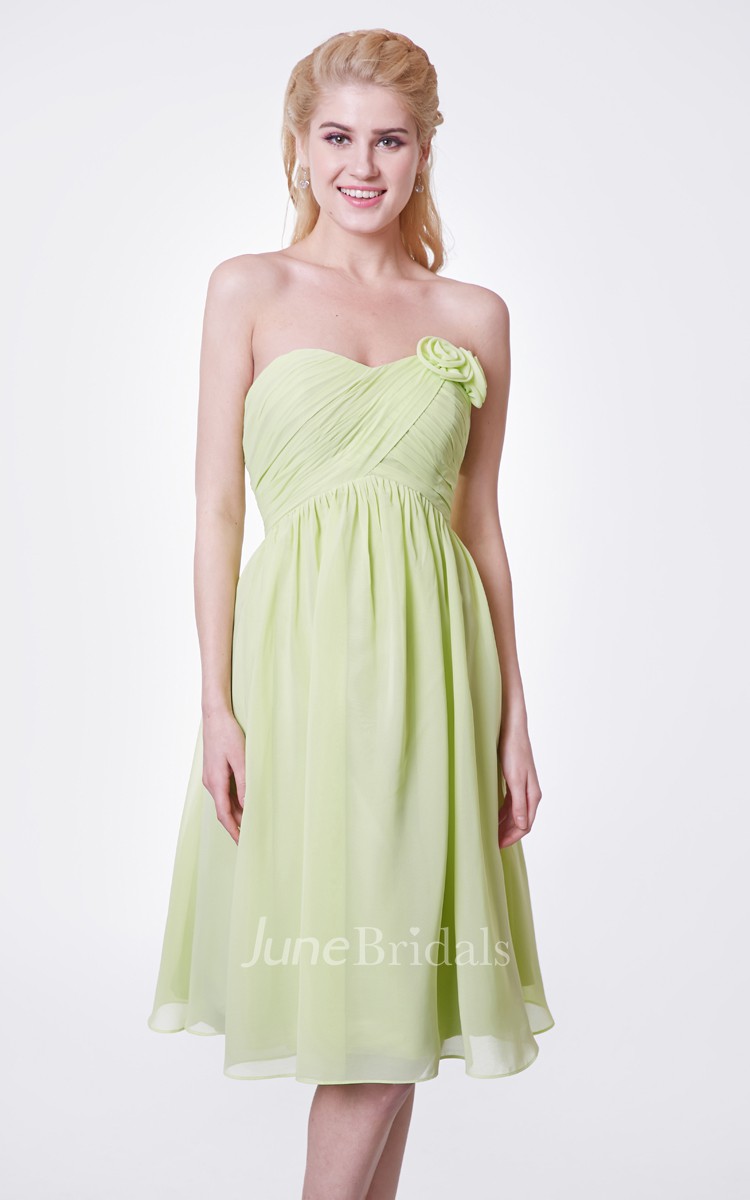 Pleated skirts knee length evening outlet gown