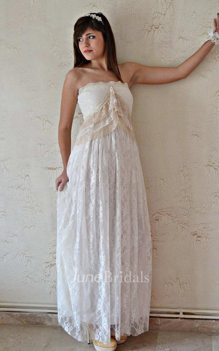 Straps Jersey Satin Lace Wedding Dress