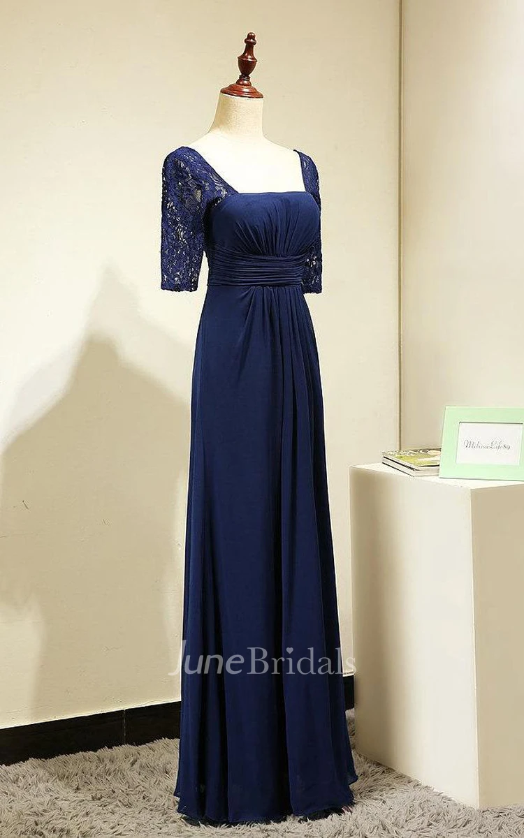 Elegant Lace Short Sleeves Formal Gown