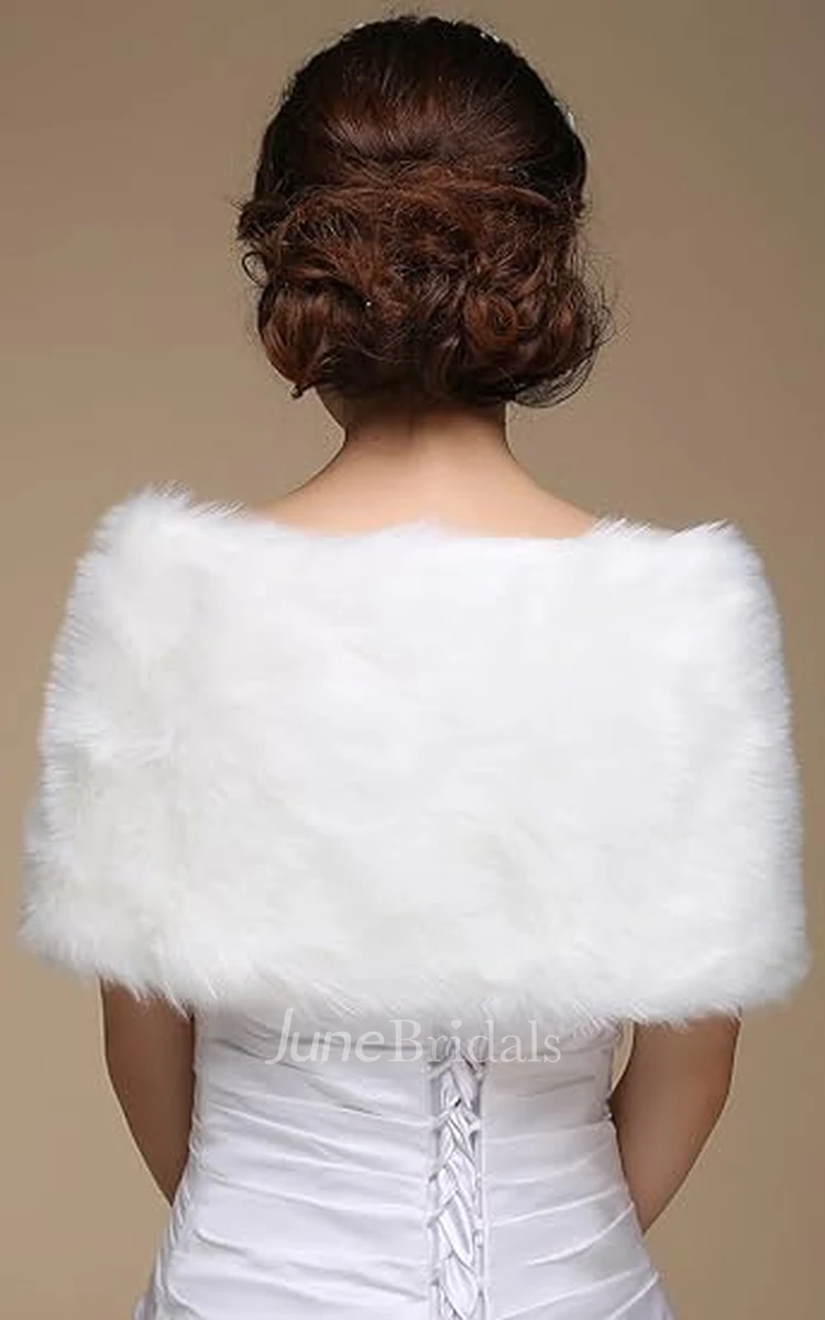 Adorable Bridal Faux Fur Short Shawl for Winter