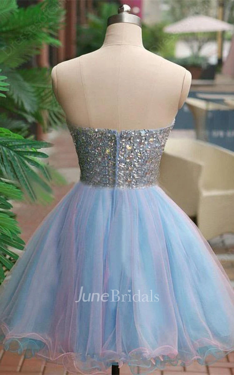 Sparkly A-Line Sweetheart Short Tulle Dress