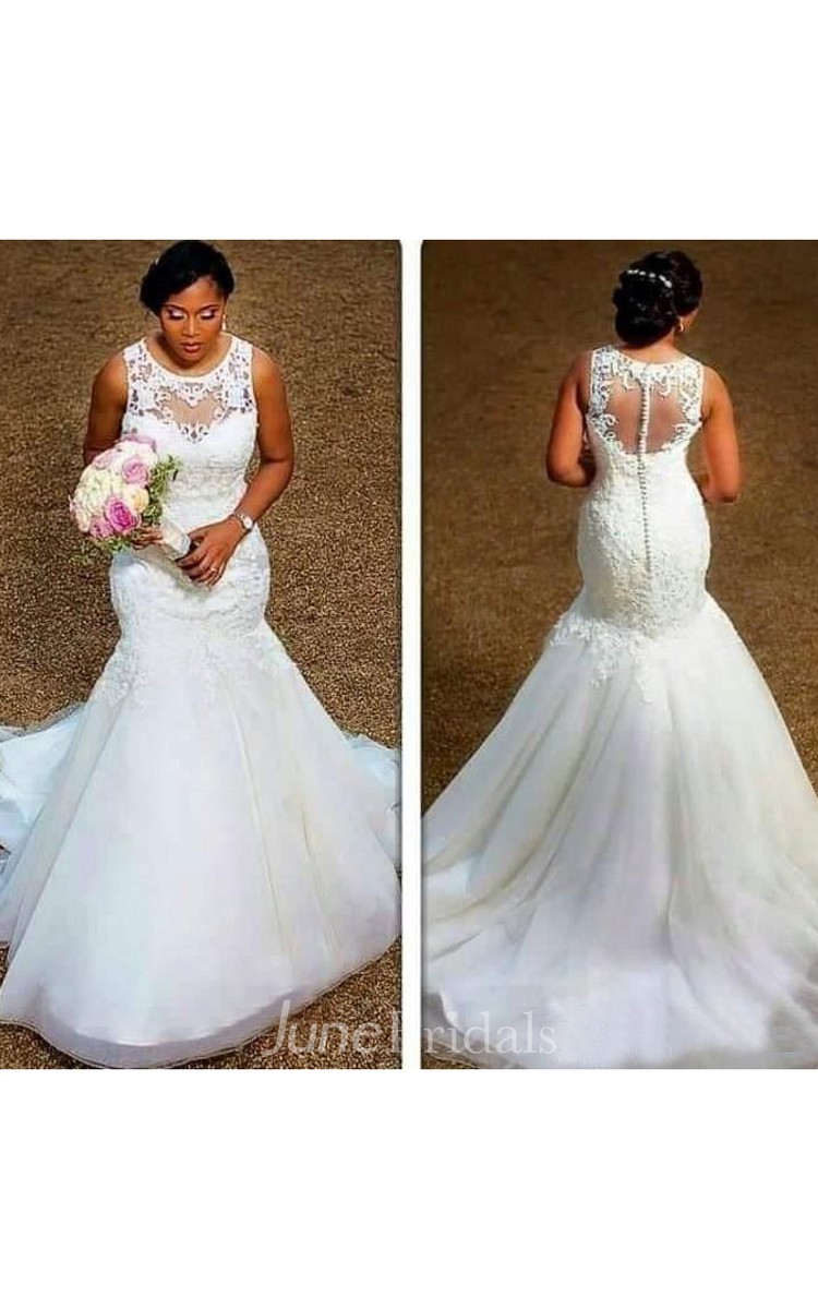 Illusion back 2024 mermaid wedding dress