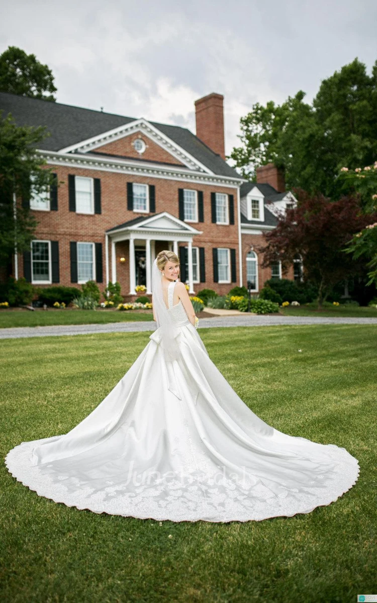 Fairytale Wedding Lace And Satin Ballgown Ashley Style Dress