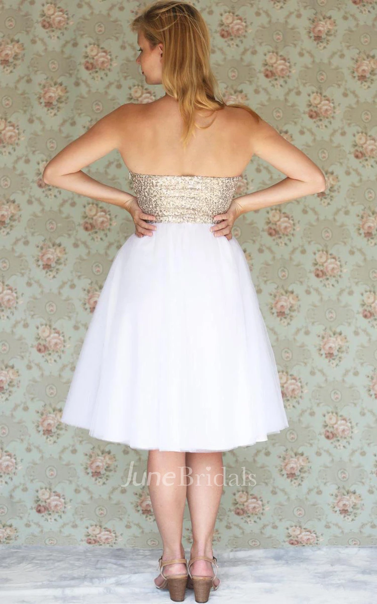 Short Tulle Dress With Sequins