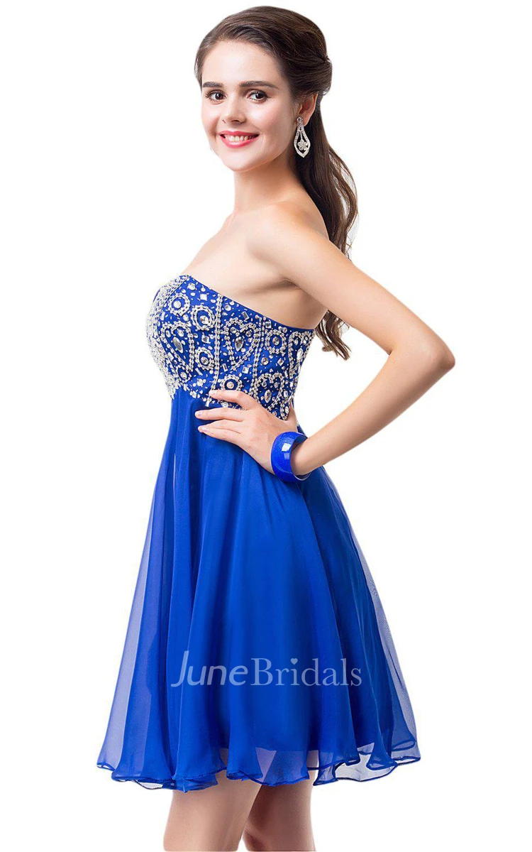 Sweetheart A-line Dress With Sequined Bodice