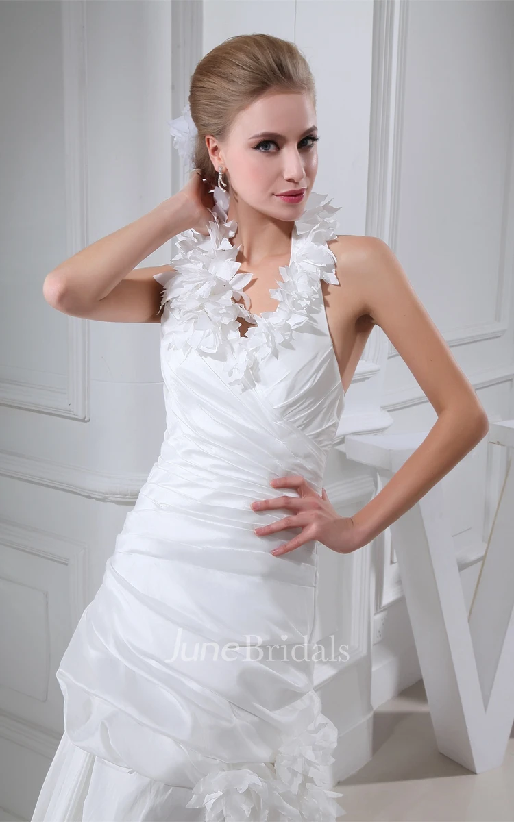 Sleeveless Tiered A-Line Dress with Ruffled Halter