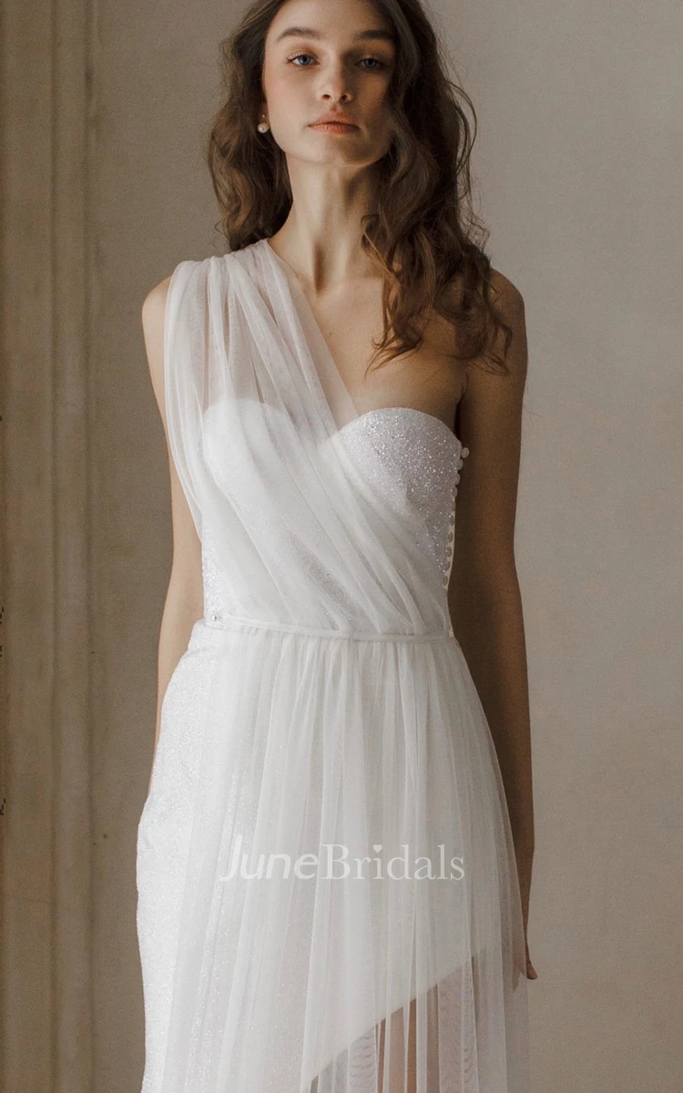 Modern Sheath Tulle Beach Wedding Dress With Sweetheart Neckline And Open Back
