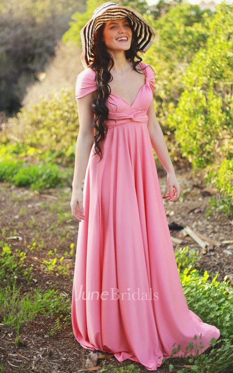 Pink Long Infinity Convertible Wrap Dress