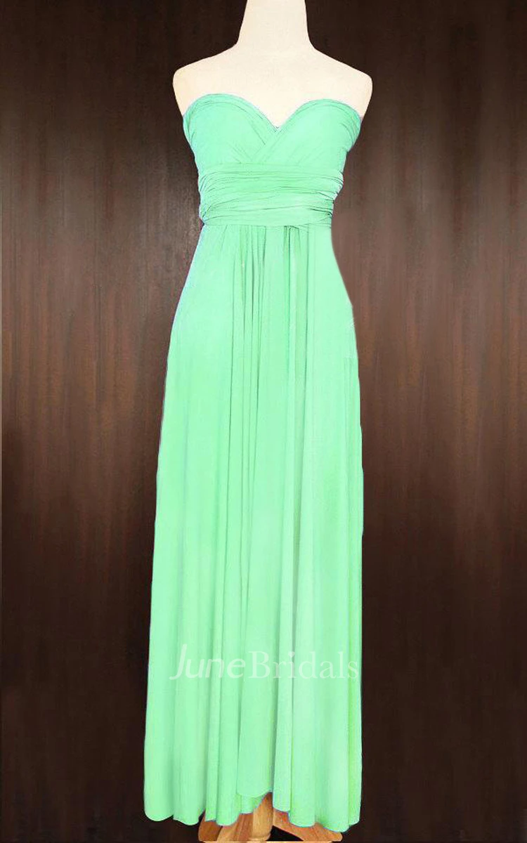 Apple Green Convertible Wrap Full Length Dress