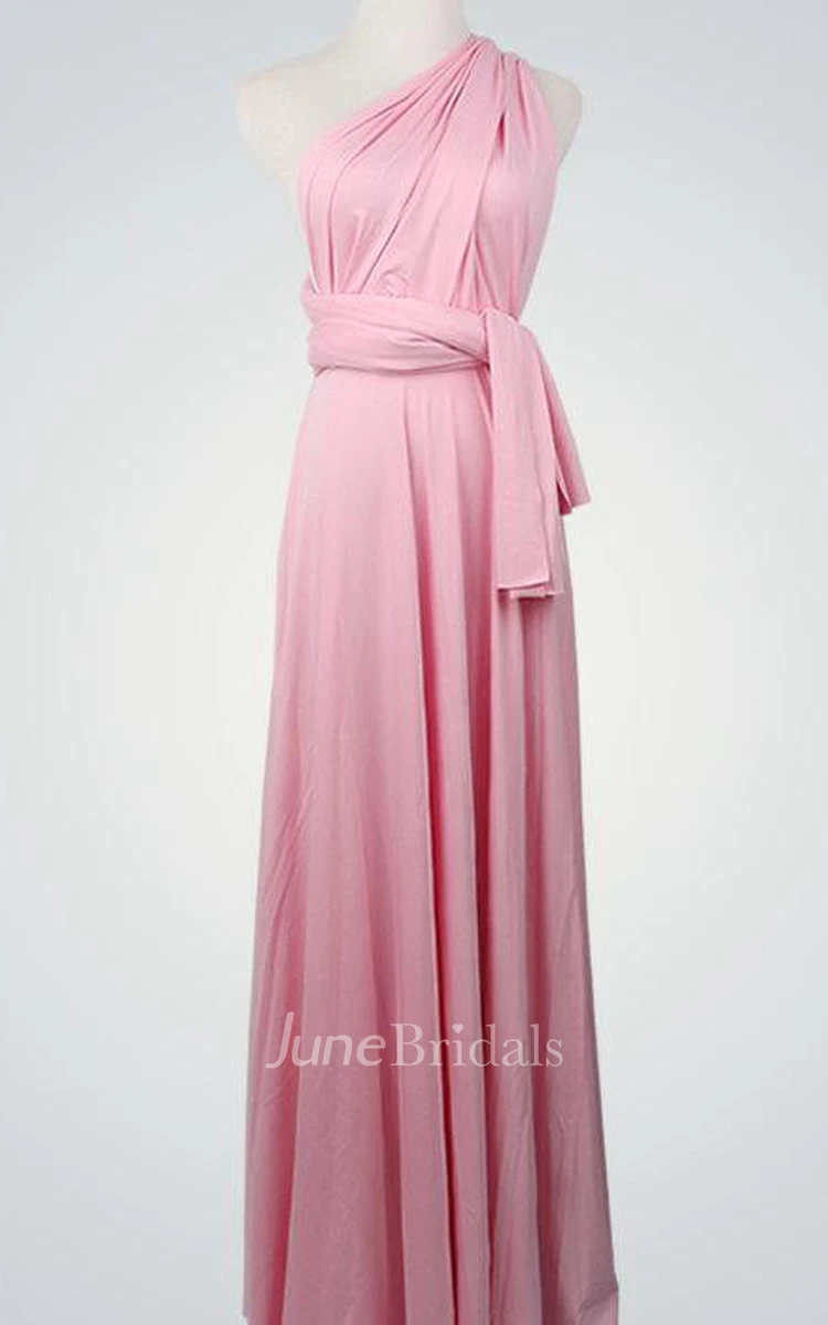 Light Pink Floor Length Infinity Powder Pink Light Pink Long Pink Long Long Bridesmaid Dress