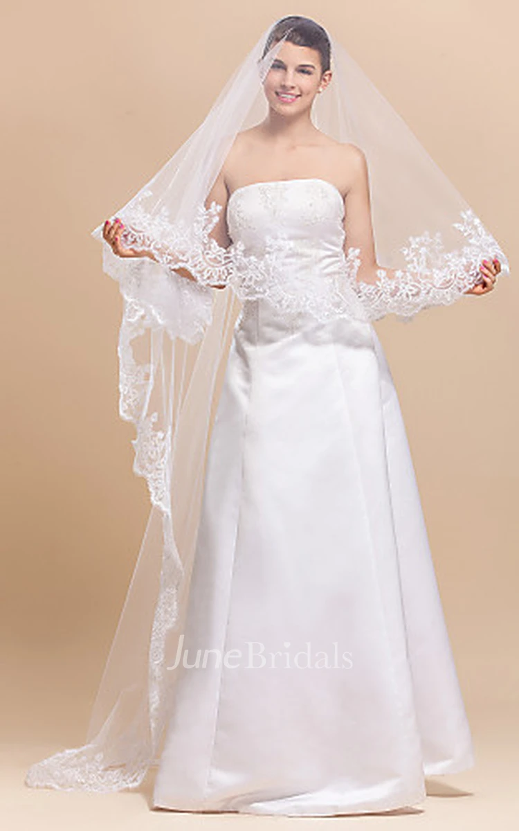 Gracious One-tier Tulle Chapel Wedding Veil