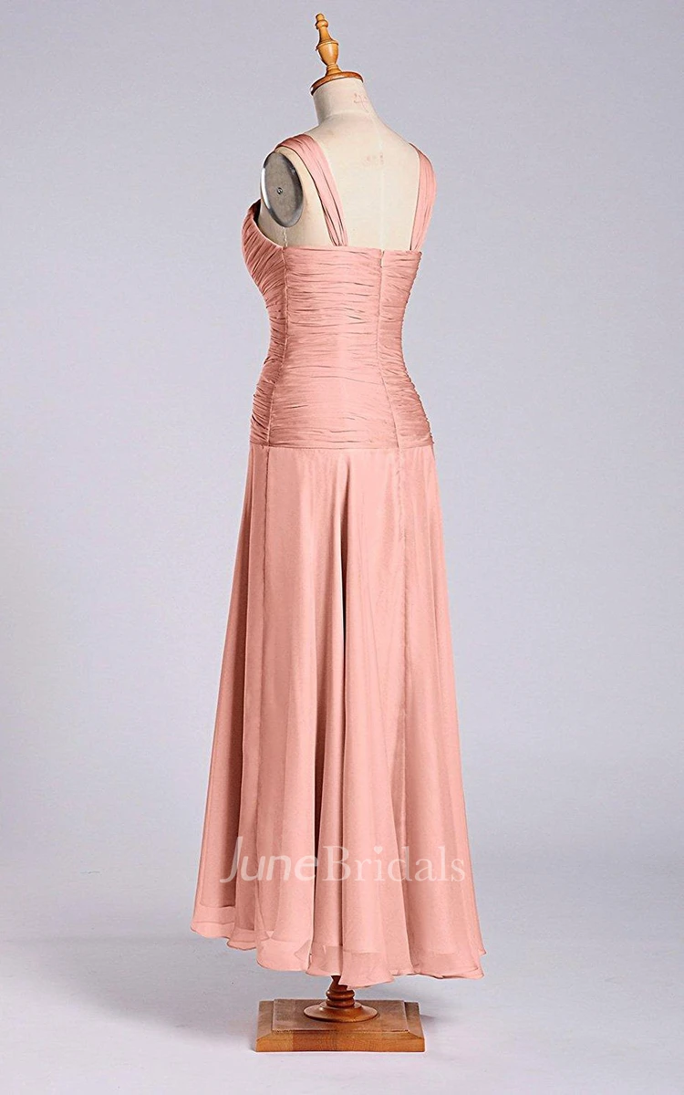 Impressive A-line Chiffon Dress with Ruched Bodice