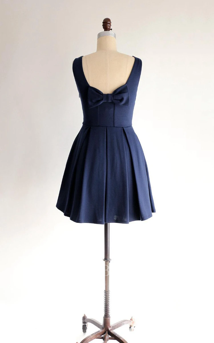 Vintage Inspired Cocktail Bridesmaid Dress With Bow